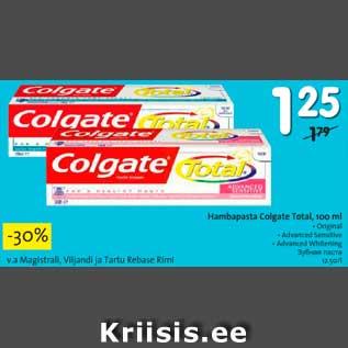 Allahindlus - Hambapasta Colgate Total