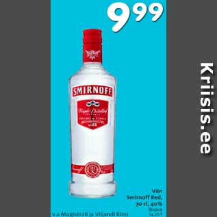 Allahindlus - Viin Smirnoff Red, 70 cl, 40%