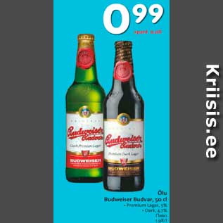 Allahindlus - Õlu Budweiser Budvar