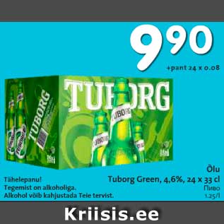 Allahindlus - Õlu Tuborg Green