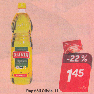 Allahindlus - Rapsiõli Olivia, 1 l