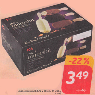 Allahindlus - Jäätis mini mix ICA, 12 x 50 ml / 12 x 35 g