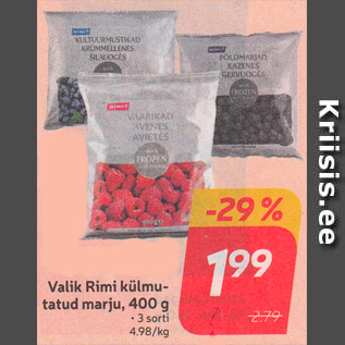 Allahindlus - Valik Rimi külmutatud marju, 400 g