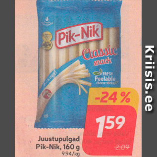 Allahindlus - Juustupulgad Pik-Nik, 160 g