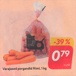 Allahindlus - Varajased porgandid Rimi, 1 kg