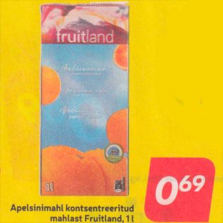 Allahindlus - Apelsinimahl konsentreeritud mahlast Fruitland, 1 l