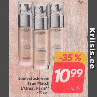 Allahindlus - Jumestuskreem True Match L´Oreal Paris**