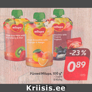 Allahindlus - Püreed Milupa, 100 g *