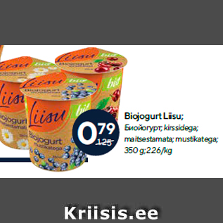 Allahindlus - Biojogurt Liisu