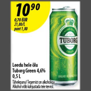 Allahindlus - Leedu hele õlu Tuborg Green