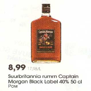 Allahindlus - Suurbritannia rumm Captain Morgan Black Label