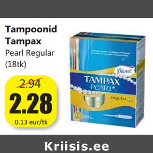 Allahindlus - Tampoonid Tampax