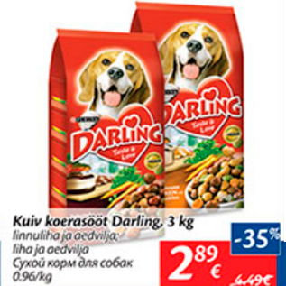 Allahindlus - Kuiv koerasööt Darling, 3 kg