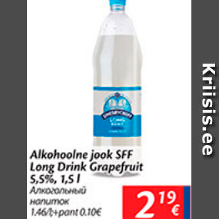 Allahindlus - Alkohoolne jook SFF Long Drink Grapefruit, 5,5%, 1,5 l