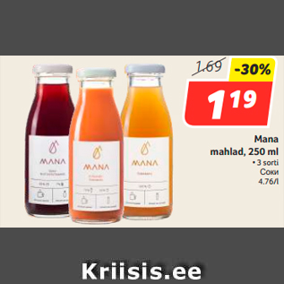 Allahindlus - Mana mahlad, 250 ml