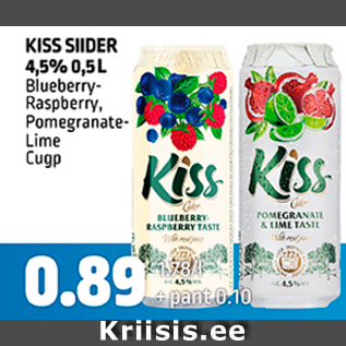 Allahindlus - KISS SIIDER 4,5%, 0,5 L