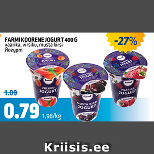 Allahindlus - FARMI KOORENE JOGURT 400 G