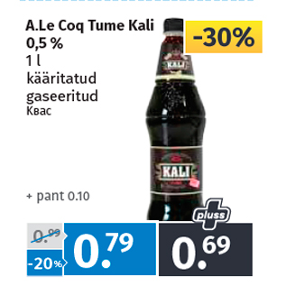 Allahindlus - A.Le Coq Tume Kali 0,5 % 1 l