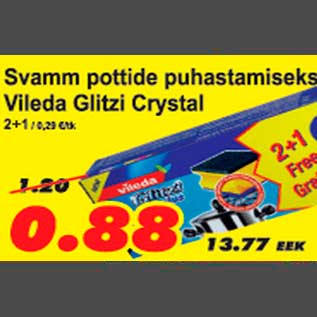 Allahindlus - Svamm pottide puhastamiseks Vileda Glitzi Crystal