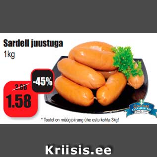 Allahindlus - Sardell juustuga 1kg