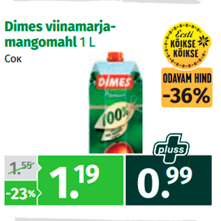 Allahindlus - Dimes viinamarjamangomahl 1 L