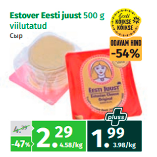 Allahindlus - Estover Eesti juust 500 g