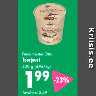 Allahindlus - Piimameister Otto Toorjuust 400 g