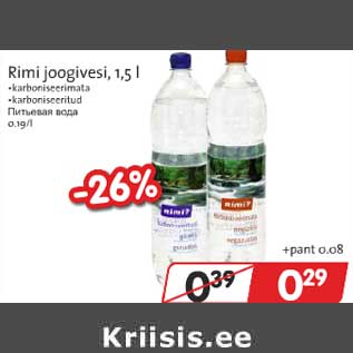 Allahindlus - Rimi joogivesi, 1,5 l