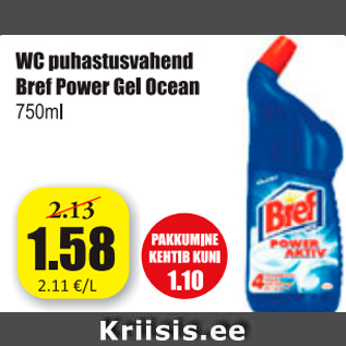 Allahindlus - WC puhastusvahend Bref Pover Gel Ocean 750 ml