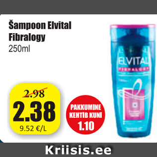 Allahindlus - Šampoon Elvital Fibralogy 250 ml