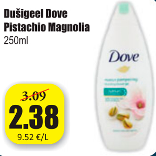 Allahindlus - Dušigeel Dove Pistachio Magnolia 250 ml