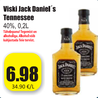 Allahindlus - Viski Jack Daniel`s Tennessee