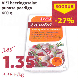 Allahindlus - Vici heeringasalat punase peediga 400 g