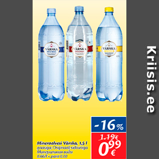 Allahindlus - Mineraalvesi Värska, 1,5 l