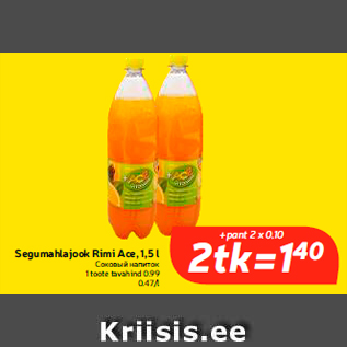 Allahindlus - Segumahlajook Rimi Ace, 1,5 l