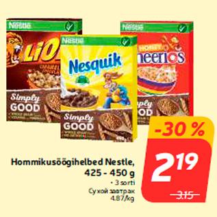 Allahindlus - Hommikusöögihelbed Nestle, 425 - 450 g