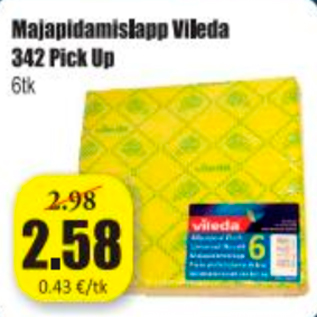 Allahindlus - Majapidamislapp Vileda 342 Pick Up 6 tk