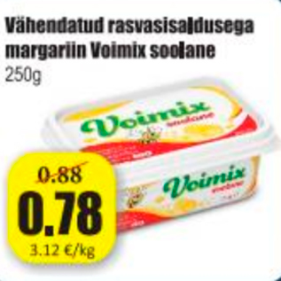 Allahindlus - Vähendatud rasvasisaldusega margariin Voimix soolane 250 g