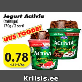 Allahindlus - Jogurt Activia (müsliga)