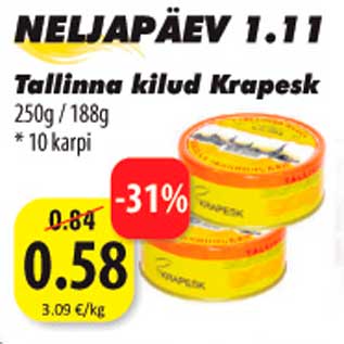 Allahindlus - Tallinna kilud Krapesk 250g/188g