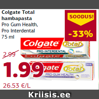 Allahindlus - Colgate Total hambapasta