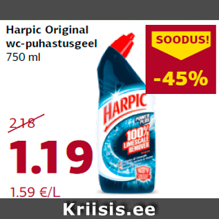 Allahindlus - Harpic Original wc-puhastusgeel 750 ml