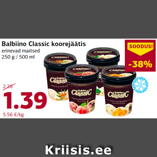 Allahindlus - Balbiino Classic koorejäätis