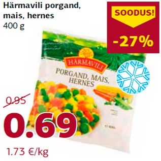 Allahindlus - Härmavili porgand, mais, hernes 400 g