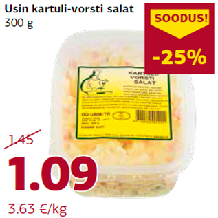 Allahindlus - Usin kartuli-vorsti salat 300 g