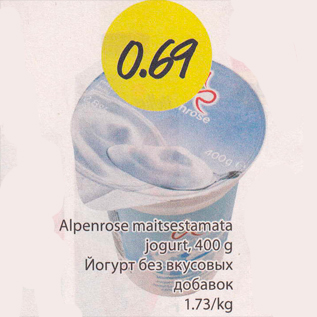 Allahindlus - Alpenrose maitsestamata jogurt, 400 g