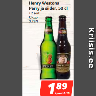 Allahindlus - Henry Westons Perry ja siider, 50 cl