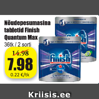 Allahindlus - Nõudepesumasina tabletid Finish Quantum Max