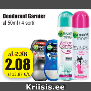 Allahindlus - Deodorant Garnier