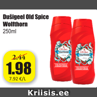 Allahindlus - Dušigeel Old Spice Wolfthorn 250 ml